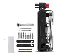 Juego de llaves de carraca portátiles multifunción 15 en 1, juego múltiple de palancas de neumáticos para bicicleta de carretera, peso ligero, bolsa de bicicleta