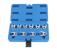 Juego de llaves de cruz de 10 piezas, juego de llaves para tuercas de brida de 3/8 de pulgada con llave de extremo abierto en forma de U, métrico de 10 a 22 mm, ideal para espacios