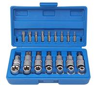 Juego de llaves de estrella de 1/2 broca, adaptador E para mantenimiento mecánico, reparación de automóviles, juegos de estrellas anticorrosivas