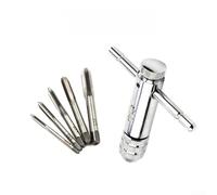Juego de llaves de grifo ajustables, 10 piezas M3-M8 de trinquete extendido mano hacia adelante hacia atrás para roscado, herramienta manual de mecanizado de ingeniería de taller (10)