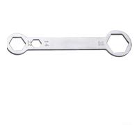 Juego de llaves de husillo ajustables para motocicleta, 19,5 x 4,5 cm, acero al cromo vanadio, para tuercas de horquilla y rodamientos, mango ergonómico, compatible con