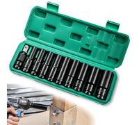 Juego de Llaves de Impacto 1/2 Pulgadas - Vaso Hexagonal 10-24 mm - Llaves Largas