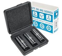 Juego de llaves de impacto de 1/2" de 17/19/21 mm, CR-MO, de Stix, 78 mm de longitud