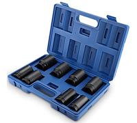 Juego de llaves de impacto de 8 piezas, 24 - 38 mm, 3/4 pulgadas, resistente, en caja de plástico para fácil transporte