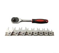 Juego de llaves de pie de cuervo de 3/8, 9 llaves métricas de extremo abierto de 10 a 19 mm para reparación de automóviles, kit de trinquete de pata de gallo para mecánicos de espacios reducidos