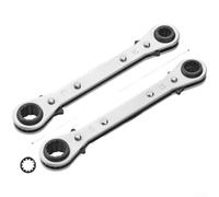 Juego de llaves de trinquete 4 en 1 con cabezales dobles y brida de 12 puntos para un mejor contacto en tuercas y pernos métricos que van de 6 mm a 22 mm (110-12-13-14)