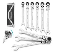 Juego de llaves de trinquete de cabeza flexible DURATECH de 9 piezas, juegos de llaves combinadas de 72 dientes SAE de 5/16'' a 3/4'', acero CR-V