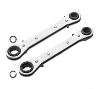 Juego de llaves de trinquete de doble cabeza 4 en 1, llave de liberación rápida de acero al cromo vanadio de 6-22 mm con brida de 12 puntos para reparación versátil del hogar y automóviles (113-14-17