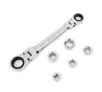 Juego de llaves de trinquete de doble extremo con cabezal flexible DURATECH, 7 en 1, m tricas, de 8 a 19 mm, con engranaje de 72 dientes, de acer