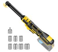 Juego de llaves de trinquete eléctricas extendidas de 80 N.m de 3/8 pulgadas compatible con Dewalt 18 V 20 V, kit de llave de trinquete inalámbrica de 16 cm con 7 enchufes, adaptador de 1/4 pulgadas,