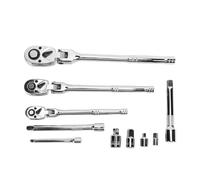 Juego de Llaves de Trinquete Flexibles de 72 Dientes con Cabezal Giratorio de 180° para Reparaciones de Automóviles Acero CRV 1/4 3/8 1/2 Pulgadas