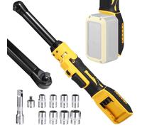 Juego de llaves de trinquete inalámbricas de 3/8 pulgadas, compatible con batería DEWALT de 21 V, cabezal extendido de 6 pulgadas, herramienta de trinquete eléctrica para reparación de automóviles
