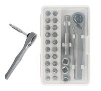 Juego de llaves de trinquete, kit de herramientas de reparación mecánica de alta resistencia con imán integrado, juego de trinquete de broca de llave, para montaje de componentes mecánicos de