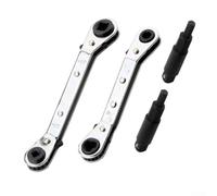 Juego de llaves de trinquete para HVAC y servicio de refrigeración, herramienta de válvula de aire acondicionado de 4 piezas con palanca de giro rápido, se adapta a tamaños hexagonales de 3/16, 5/16