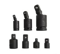 Juego de llaves de tubo, adaptador de destornillador de 7 piezas con junta giratoria y reductor, acero al cromo vanadio para mecánicos y entusiastas del bricolaje