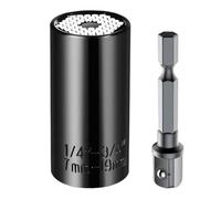 Juego De Llaves De Tubo Con Cabezal Dinamométrico, Trinquete, Funda Superligera, Adaptador For Taladro Eléctrico, Llave De Agarre Mágico(Socket BK)