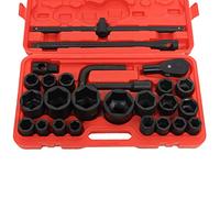 Juego de llaves de vaso, 26 piezas de 3/4" y 1" pulgadas 21-65 mm, llaves de vaso con pieza de llave de carraca para reparación de automóviles o dispositivos mecánicos