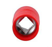 Juego de llaves de vaso aisladas de 1000 V, llaves métricas hexagonales de 3/8 pulgadas, 9-27 mm, acero al cromo vanadio con aislamiento TPE para trabajos eléctricos de alto voltaje, 9 piezas, 19 mm