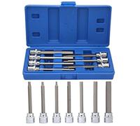 Juego de llaves de vaso cuadradas, 3/8 "Drive Extra Long Ball End Hex Bit Socket Set, Square Socket Bit con 1/8 3/16 7/32 1/4 9/32 5/16 3/8 Hex Extender Long Bit Socket Set