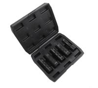 Juego de llaves de vaso de 1/2 pulgada con barra de extensión, 5 piezas de enchufe abatible de doble extremo para extracción de tuercas de lengüeta, diseño de pared delgada, 6 puntos