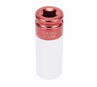 Juego de llaves de vaso de 1/2 pulgada de profundidad con fundas de nailon codificadas por colores para protección de pernos de rueda, 17 mm, 19 mm, 21 mm, enchufes de acero al cromo vanadio