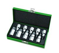 Juego de llaves de vaso de 1/2" TOPTUL 1/2 pulgadas 10 uds. 4, 5, 6, 7, 8, 10, 12, 14, 17, 19 mm