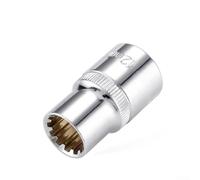 Juego de llaves de vaso de 12 puntos de 1/2 pulgada para llave de carraca, adaptador de broca de acero al cromo vanadio de alto par compatible con sujetadores Torx, 8 m (12 mm)