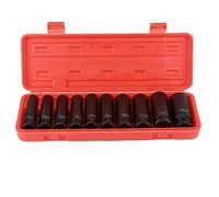 Juego de Llaves de Vaso de Impacto, 10 piezas Herramientas de Enchufe de Impacto Profundo de 1/2 Pulgada
