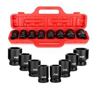 Juego de llaves de vaso de impacto de accionamiento universal, 8 piezas de llaves de vaso hexagonales de estrella de impacto profundo de 3/4 pulgadas, adaptadores de enchufe hexagonal de acero de crom