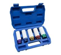 Juego de llaves de vaso de protección de rueda, kit de herramientas de llave eléctrica, llaves de tuercas de lengüeta de varios tamaños, equipo profesional de mantenimiento automático, construcción de