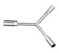 Juego de llaves de vaso de tres puntas en forma de Y hechas de aleación de acero con barra de extensión para mantenimiento automotriz, superficies galvanizadas de alta resistencia, plata (A)