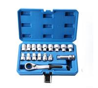 Juego de llaves de vaso de trinquete, 17 piezas de accionamiento de 12 puntos con barra de extensión y puntas para una mejor aplicación de par y agarre seguro en varios sujetadores