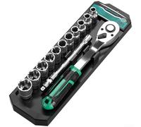 Juego de llaves de vaso de trinquete de 72 dientes, juego de llaves de trinquete reversibles, caja de almacenamiento de barra de extensión para taller (B)