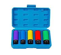 Juego de llaves de vaso delgadas para marido y papá de 1,27 cm, incluye funda de color, kit de varios tamaños