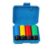 Juego de llaves de vaso delgadas para marido y papá de 1,27 cm, incluye funda de color, kit de varios tamaños