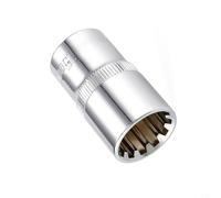 Juego de llaves de vaso Hightorque de 12 puntos para llave de carraca, acero al cromo vanadio, adaptador de 1/2 compatible con Torx de 8 m para sujetadores (15 mm)