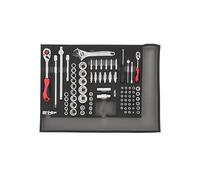 Juego de llaves de vaso, módulo CT 1/4+1/2, 87 piezas