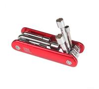 Juego de llaves de vaso plegables 6 en 1 con tamaños de 5 a 12 mm para bicicleta MTB, bicicleta de carretera, trekking, para reparación de bicicletas eléctricas, llave de metal ligera (métrica)