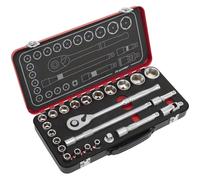 Sealey Métrico Enchufe Juego 1.3cmD 24pc Hexagonal Simple Estándar Largo AK7924