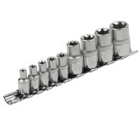 Juego de llaves de vaso TORX EXTOL PREMIUM, 9 piezas, 1/4", 1/2", 8818114