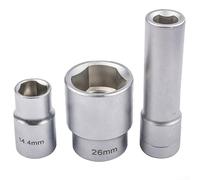 Juego de llaves de vaso triangulares para reparación de bombas de inyección con tuercas de metal de 14,4 mm, 26 mm y 1/2 pulgada para gobernar palanca de presión, kit de herramientas de extracción de