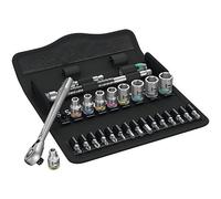 Wera Juego de carraca Zyklop Metal 8100 SA 8, cuadradillo 1/4" , palanca inversión, métrico, 28 piezas
