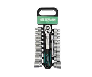 Juego de llaves de vaso WIESEMANN 1893, 20 piezas, 1/2", 8-32 mm, acero cromo vanadio.