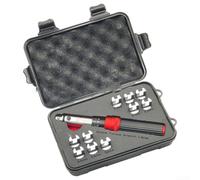 Juego de llaves dinamométricas ajustables de precisión para radios de motocicleta con cabezales de varios tamaños, mango ergonómico para un uso cómodo y funda de almacenamiento para portabilidad