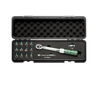 Juego de llaves dinamométricas de bicicleta de 15/24 piezas con trinquete de doble dirección y mango de aluminio cómodo para un manejo seguro (15 piezas)