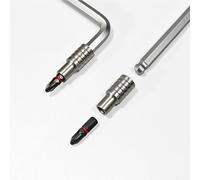 Juego de llaves hexagonales extendidas en forma de L con extremo de bola para montaje de automóviles y muebles, incluye adaptador de broca H6.3 de cambio rápido y caja de almacenamiento de mariposa (B