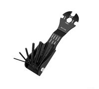 Juego de llaves hexagonales plegables con alta fuerza de torsión, múltiples especificaciones, diseño compacto y portátil, hecho de acero al carbono tratado térmicamente (A)