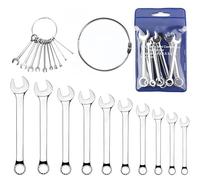 Juego de llaves inglesas pequeñas, juego de 10 llaves combinadas, estándar milimétrico, llave ultrafina, acabado espejo, llave combinada, CR-V, 1.2, 0.2, 0.2, 0.2, 0.2, 0.2, 0.2, 0.2, 0.2, 0.2, 0.36