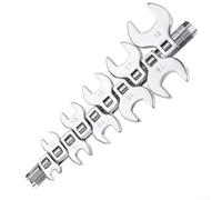 Juego de llaves métricas de pata de gallo de 10 mm a 19 mm con accionamiento de 3/8 pulgadas para pernos difíciles de alcanzar, kit de llaves de extremo abierto para reparación de motores automotrices