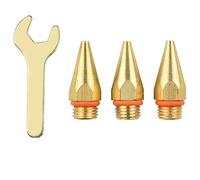 Juego de llaves para pistola de pegamento, 32 mm, latón, 3 tamaños, punta de boquilla intercambiable con llave inglesa, kit de repuesto para bricolaje y reparación